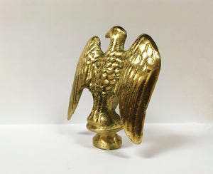 EAGLE Solid Cast Brass Lamp Finial, Heavy and Detailed w/Dual Threads