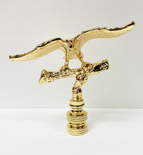 Load image into Gallery viewer, EAGLE IN FLIGHT Lamp Finial-Polished Brass or Antique Brass Finish, Highly detailed metal casting (1-Pc.)