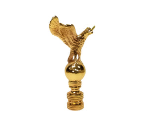 EAGLE ON ORB Lamp Finial-Polished Brass Finish, Highly detailed metal casting