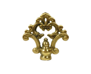 FANCY LOOP Solid Cast Brass Lamp Finial, Highly Detailed w/Dual Threads