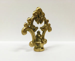 FANCY LOOP Solid Cast Brass Lamp Finial, Highly Detailed w/Dual Threads