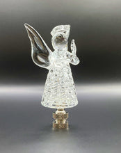 Load image into Gallery viewer, Holiday-Christmas Lamp Finial, Clear GLASS ANGEL-Polished Nickel Base