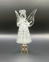 Load image into Gallery viewer, Holiday-Christmas Lamp Finial, Clear GLASS ANGEL-Polished Nickel Base