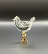 Load image into Gallery viewer, Lamp Finial, Clear GLASS BIRD-Polished Nickel Base