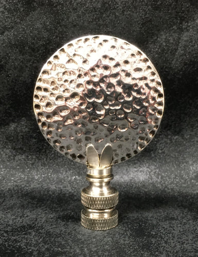 HAMMERED DISK Cast Alloy Lamp Finial-Antique Silver Finish