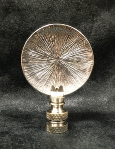 HAMMERED DISK Cast Alloy Lamp Finial-Antique Silver Finish