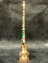Load image into Gallery viewer, Holiday-Christmas Lamp Finial-CHRISTMAS TREE-Polished Brass/Green Enamel Finish, Detailed metal casting
