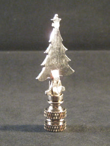 Holiday-Christmas Lamp Finial, RHINESTONE TREE-Antique Silver Finish, Detailed metal casting