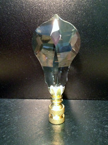 CRYSTAL PENDALOGUE-Lamp Finial-Clear, Polished Brass Finish