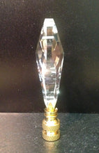 Load image into Gallery viewer, CRYSTAL PENDALOGUE-Lamp Finial-Clear, Polished Brass Finish