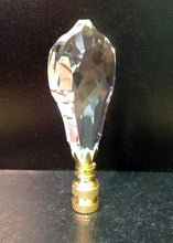 Load image into Gallery viewer, CRYSTAL PENDALOGUE-Lamp Finial-Clear, Polished Brass Finish