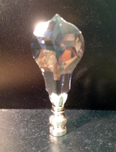 CRYSTAL PENDALOGUE-Lamp Finial-Clear, Satin Nickel Finish