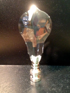 CRYSTAL PENDALOGUE-Lamp Finial-Clear, Satin Nickel Finish