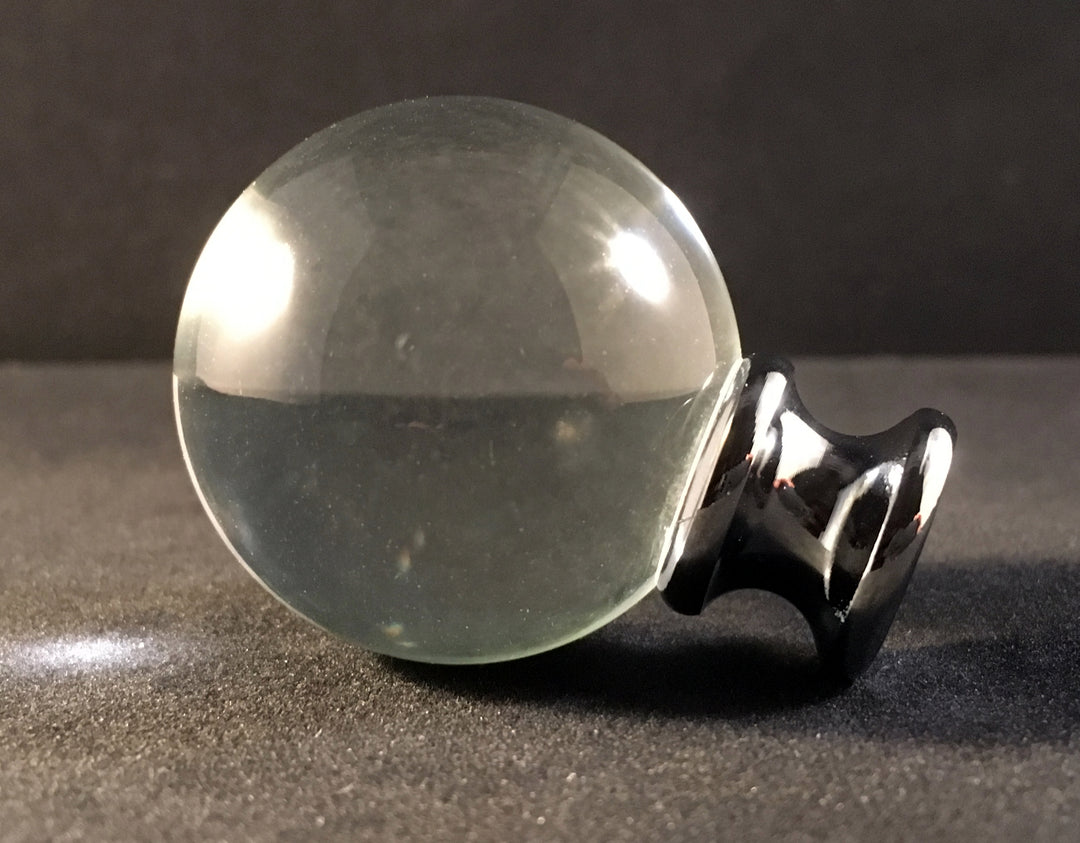 LARGE ORB Optic Glass Crystal Lamp Finial-Chrome Finish – Lamp Finial ...