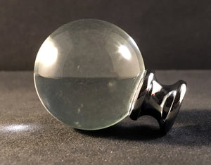 LARGE ORB Optic Glass Crystal Lamp Finial-Chrome Finish