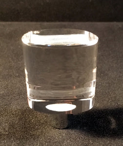 MODERN OVAL-Optic Glass Crystal Lamp Finial-Chrome Finish
