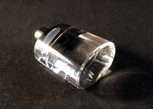 MODERN OVAL-Optic Glass Crystal Lamp Finial-Chrome Finish