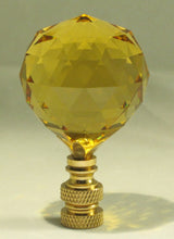 Load image into Gallery viewer, CRYSTAL FACETED BALL-Lamp Finial-Golden Topaz, Polished Brass Finish