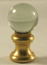 Load image into Gallery viewer, GLASS ORB-Lamp Finial-Clear, Polished Brass Finish, Dual Thread