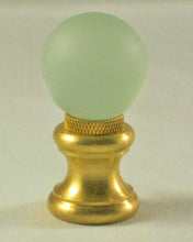 Load image into Gallery viewer, GLASS ORB-Lamp Finial-Frosted, Polished Brass Finish, Dual Thread