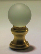 Load image into Gallery viewer, GLASS ORB-Lamp Finial-Frosted, Polished Brass Finish, Dual Thread