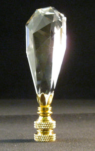 CRYSTAL ARCTIC ICE-Lamp Finial-Clear, Polished Brass Finish