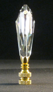 CRYSTAL ARCTIC ICE-Lamp Finial-Clear, Polished Brass Finish