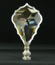 Load image into Gallery viewer, CRYSTAL MAPLE LEAF-Lamp Finial-Large-Clear, Satin Nickel Finish