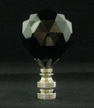Load image into Gallery viewer, CRYSTAL FACETED BALL-Lamp Finial-Black, Satin Nickel Finish