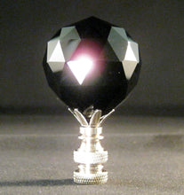 Load image into Gallery viewer, CRYSTAL FACETED BALL-Lamp Finial-Black, Satin Nickel Finish