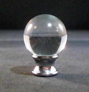 ORB Optic Glass Crystal Lamp Finial-Chrome or Satin Brass Finish