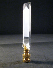 Load image into Gallery viewer, CRYSTAL ELONGATED PRISM-Lamp Finial-Clear, Polished Brass Finish