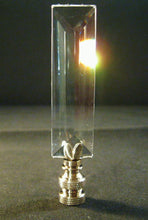 Load image into Gallery viewer, CRYSTAL ELONGATED PRISM-Lamp Finial-Clear, Satin Nickel Finish