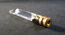 Load image into Gallery viewer, CRYSTAL ELONGATED PRISM-Lamp Finial-Clear, Polished Brass Finish