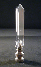 Load image into Gallery viewer, CRYSTAL POINTED PRISM-Lamp Finial-Clear, Satin Nickel Finish