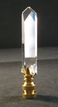 Load image into Gallery viewer, CRYSTAL POINTED PRISM-Lamp Finial-Clear, Polished Brass Finish