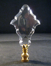 Load image into Gallery viewer, GLASS FRENCH PENDALOGUE-Lamp Finial-Clear, Polished Brass Finish