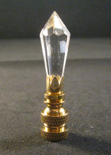 Load image into Gallery viewer, GLASS SPEAR-Lamp Finial-Mini-Clear, Polished Brass Finish