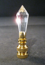 Load image into Gallery viewer, GLASS SPEAR-Lamp Finial-Mini-Clear, Polished Brass Finish