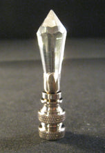 Load image into Gallery viewer, GLASS SPEAR-Lamp Finial-Mini-Clear, Satin Nickel Finish
