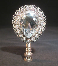 Load image into Gallery viewer, RHINESTONE DROP Lamp Finial-Large-Antique Silver Finish