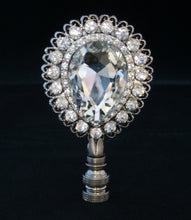Load image into Gallery viewer, RHINESTONE DROP Lamp Finial-Large-Antique Silver Finish