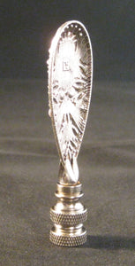 SMALL GLITTERING DROP Clear Rhinestone Lamp Finial-Antique Silver Finish-Clear