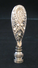 Load image into Gallery viewer, SMALL GLITTERING DROP Clear Rhinestone Lamp Finial-Antique Silver Finish-Clear