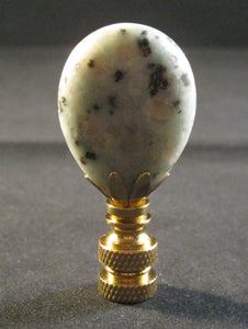 GREEN EYE JASPER Stone Lamp Finial with PB, SN or AB Base (1-PC.)