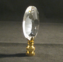 Load image into Gallery viewer, CRYSTAL PEAR ALMOND-Lamp Finial-Clear, Polished Brass Finish