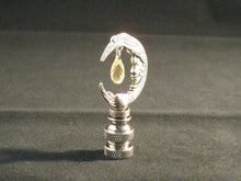 Load image into Gallery viewer, MOON W/BEAD Cast Metal Lamp Finial-Antique Silver Finish