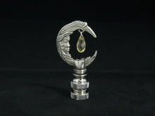Load image into Gallery viewer, MOON W/BEAD Cast Metal Lamp Finial-Antique Silver Finish