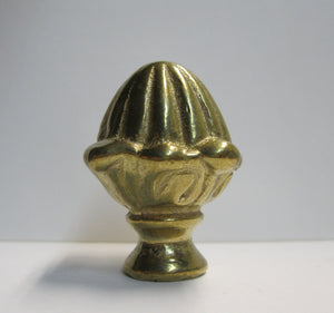 ACORN Solid Cast Brass Lamp Finial, Heavy and Detailed w/Dual Threads