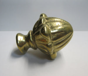 ACORN Solid Cast Brass Lamp Finial, Heavy and Detailed w/Dual Threads